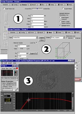 Speaker box design is as easy as 1-2-3.