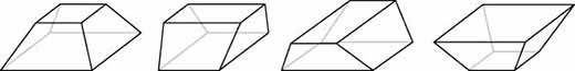 The truncated pyramid can produce four general shapes.