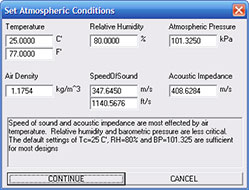 Set Atmospheric Conditions dialog